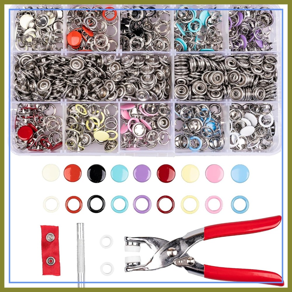 Sewing Fabric - 200 Set Snap Button Kit, 9.5mm
