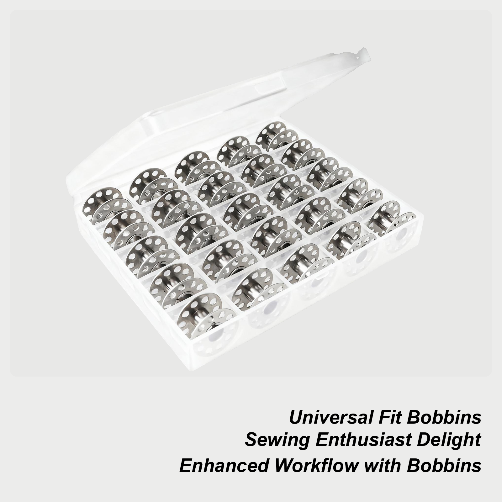 Sewing Knit - Prewound Bobbins 25 Pieces Stainless Steel