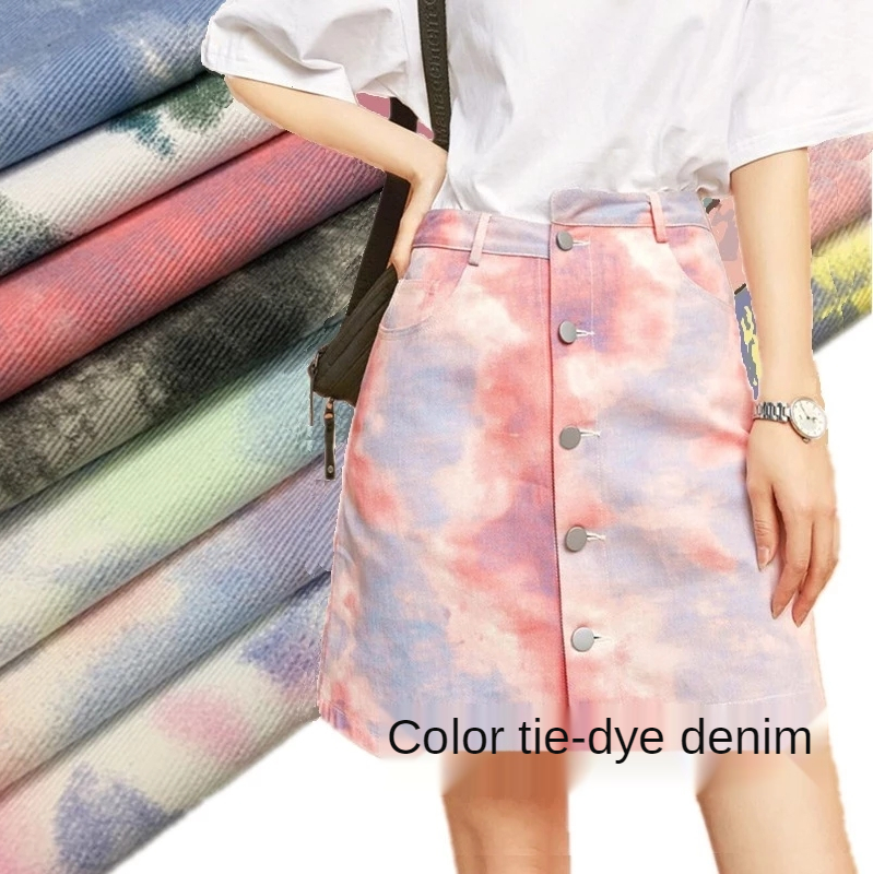 Sewing Tie Dye - Color Tie Dye Washed Denim Fabric