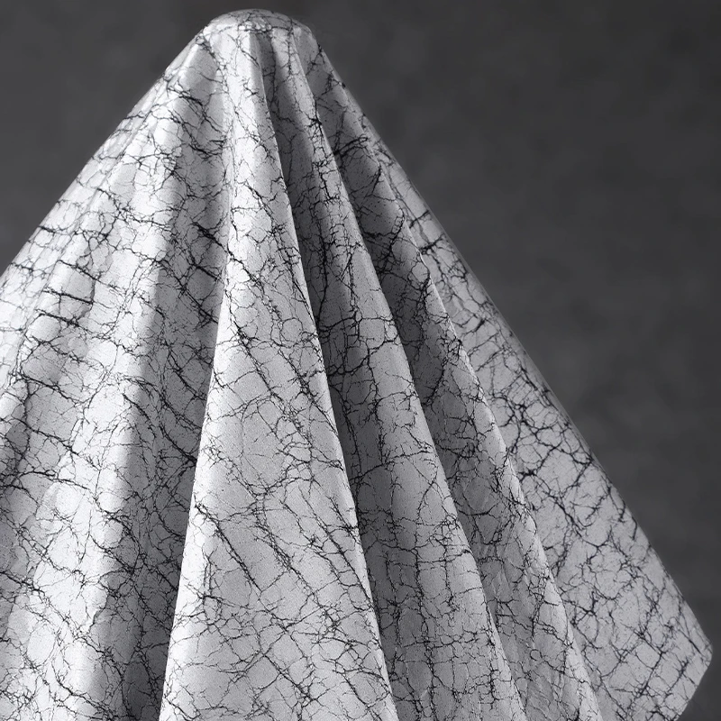 Sewing Fabric - Vintage Gray Distressed Cracked Coated Leather