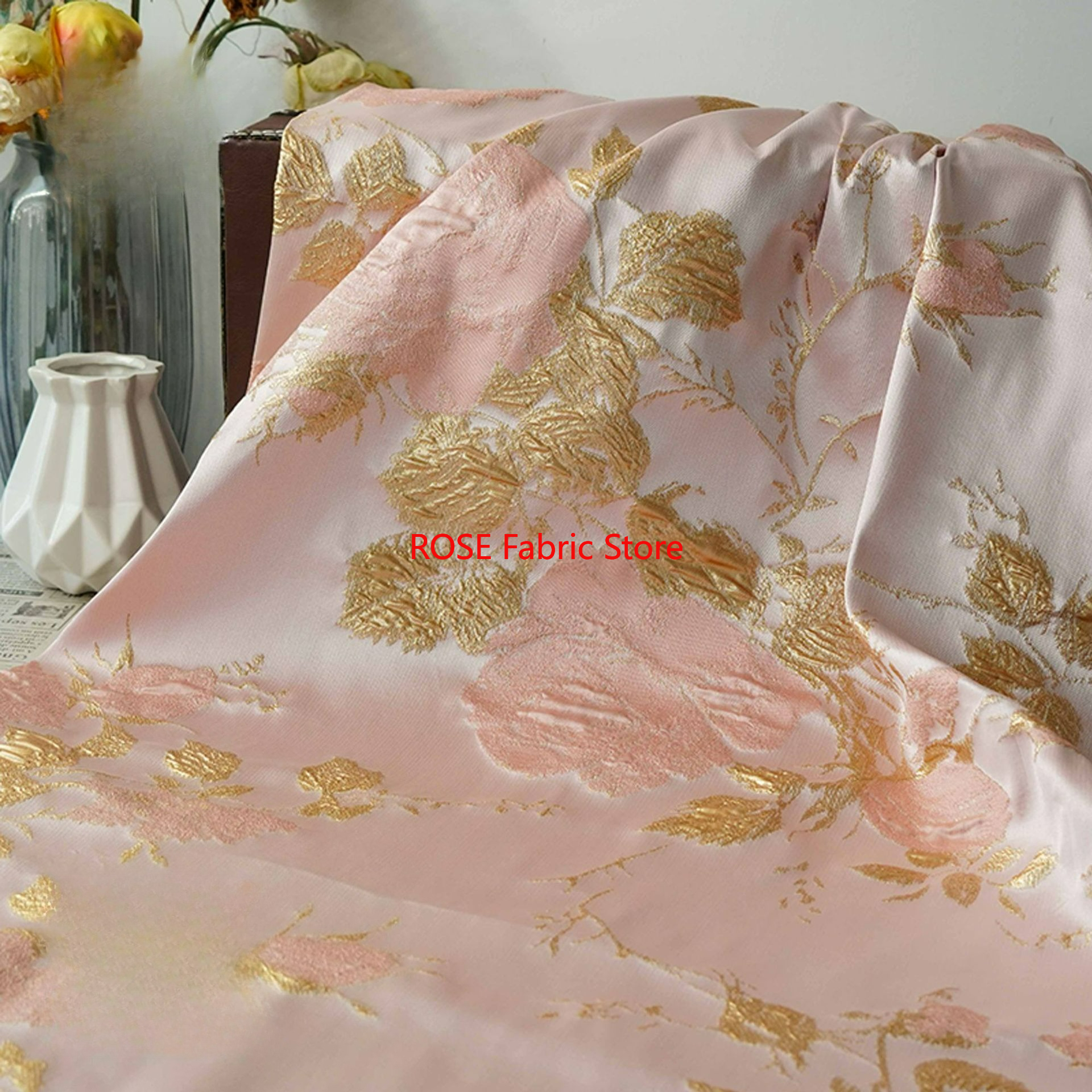 1 meter 3D Relief Gold Silk Fl - Sewing Vest recensie en prijs
