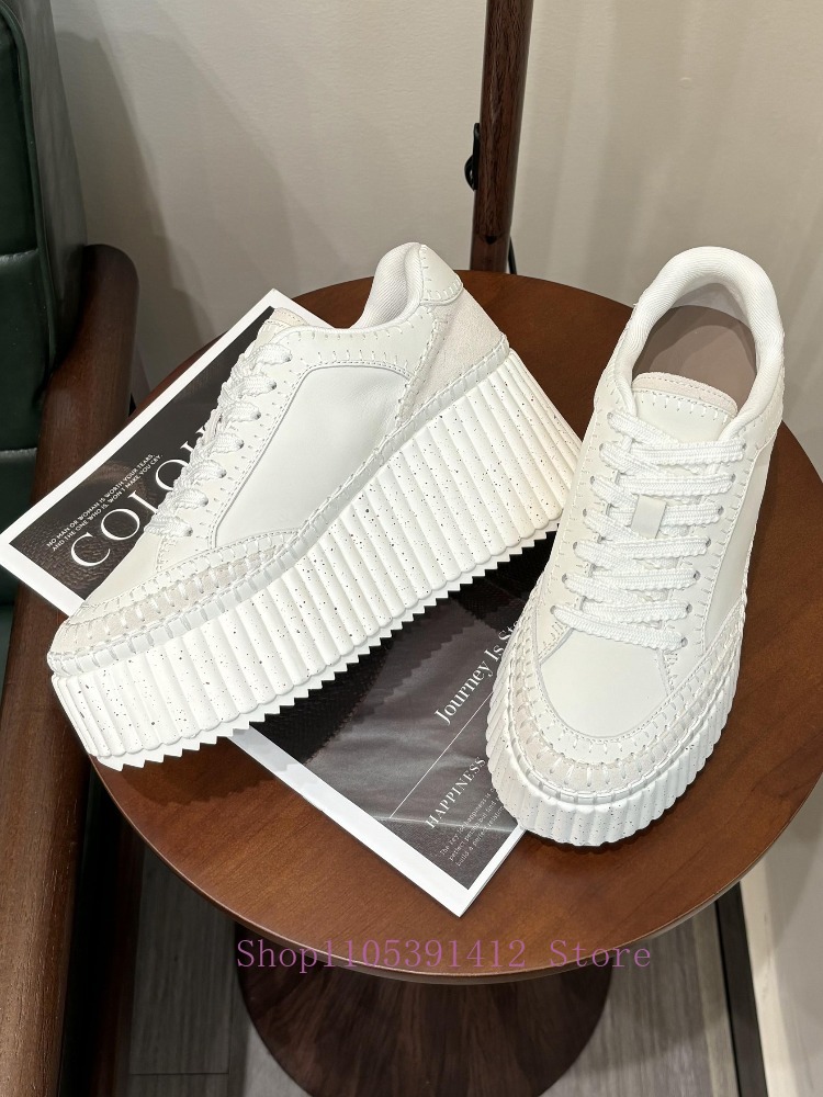 New Thick-Sole 8CM White Shoes - Sewing Cotton recensie en prijs