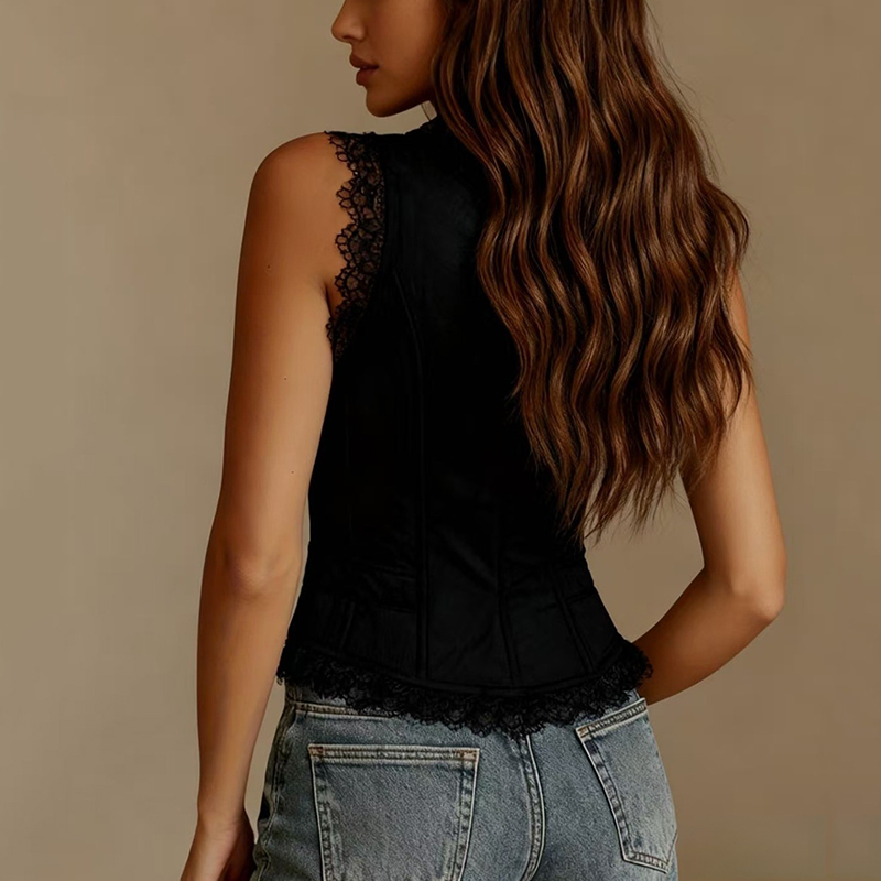 Jacken Damen V Deep Neck Lace  - Sewing Vest recensie en prijs