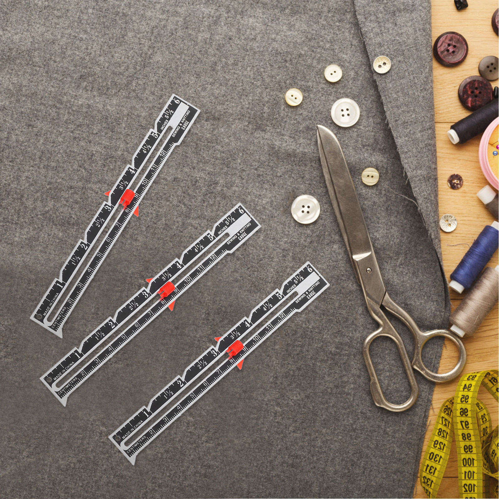 12Pcs Seam Gauge Ruler Set Pre - Sewing Knit recensie en prijs