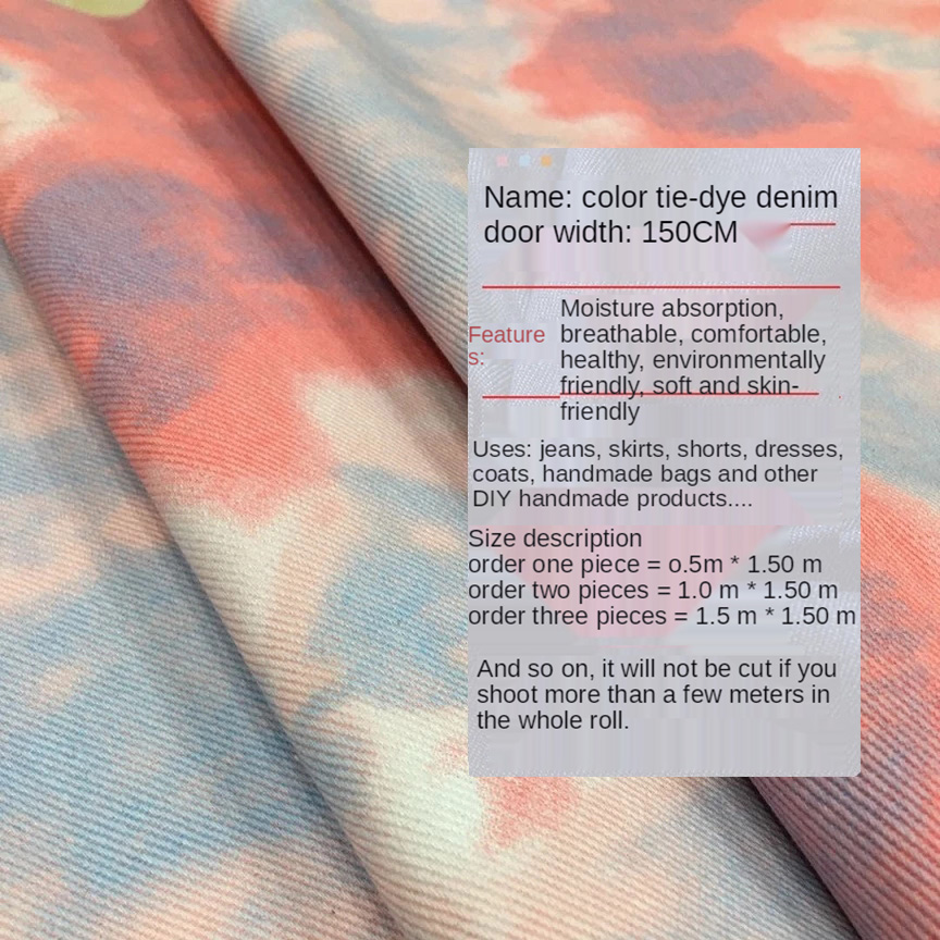 Color Tie Dye Washed Denim Fab - Sewing Tie Dye recensie en prijs