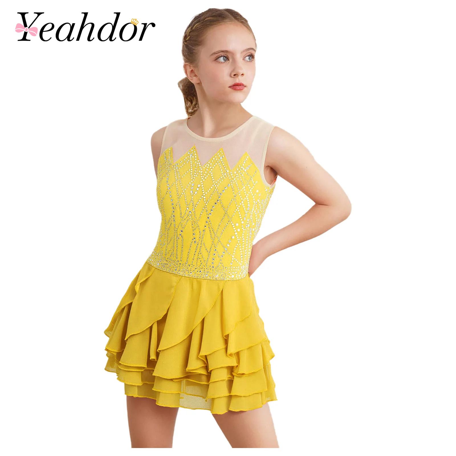 Girls Mesh Figure Skating Dres - Sewing Vest recensie en prijs