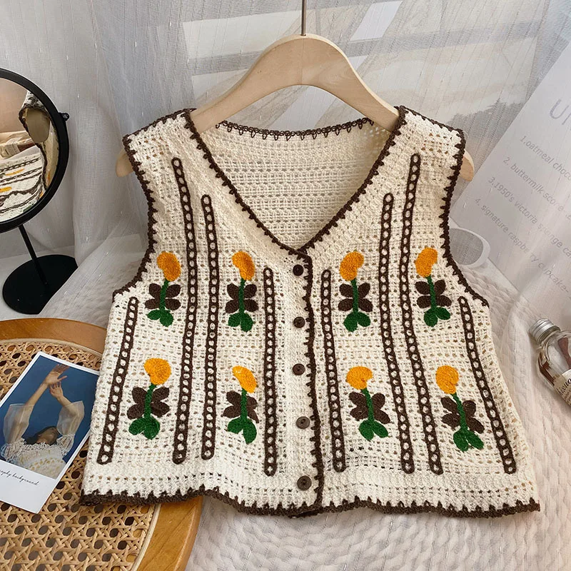 Floral Embroidered Crochet Swe - Sewing Vest recensie en prijs